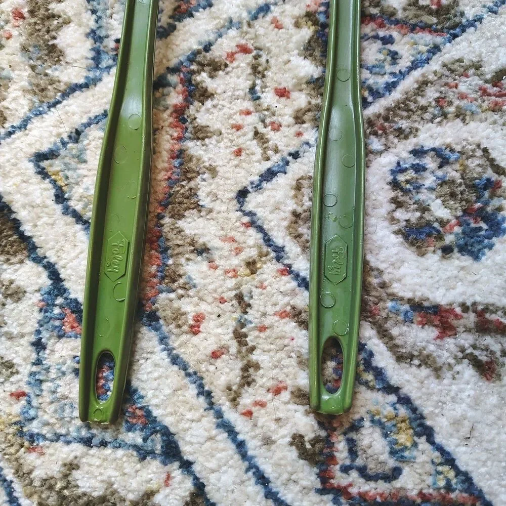 Vintage Set Foley Soup Ladle And Non Slotted Serving Spoon Avocado Green